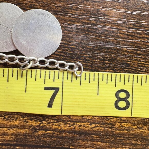 VTG Solid Sterling Silver 925 Name Tags ID Chain Bracelet Size 7" Length - Picture 14 of 16